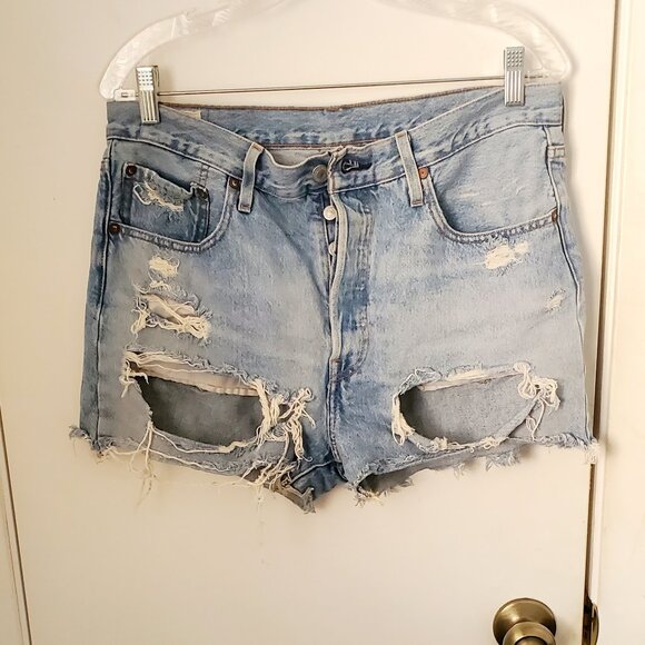 Levi's Pants - Levi's Premium 501 Button Fly Distressed Shorts Women's Size 30